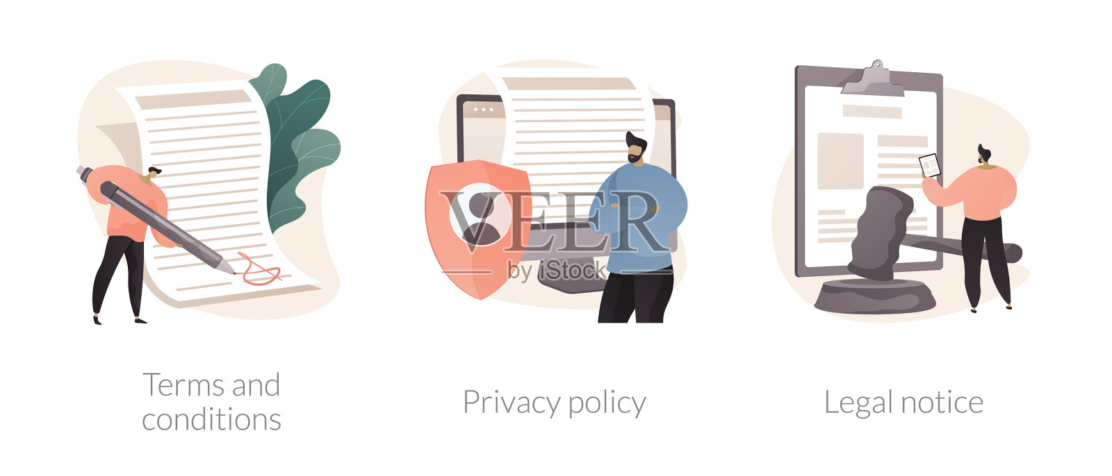 网站免责声明抽象概念插画图片素材