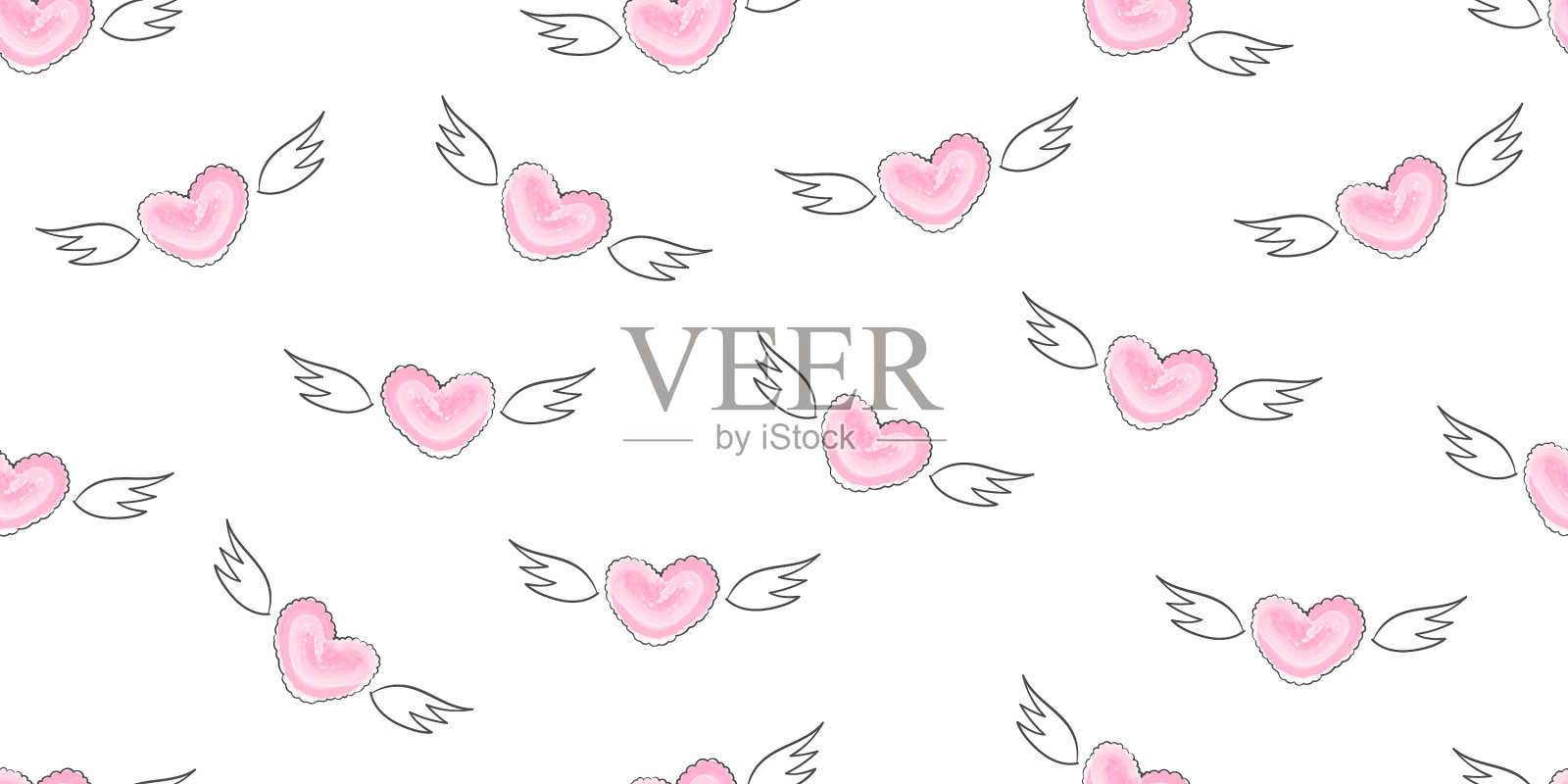 情人节背景与心手绘插画图片素材