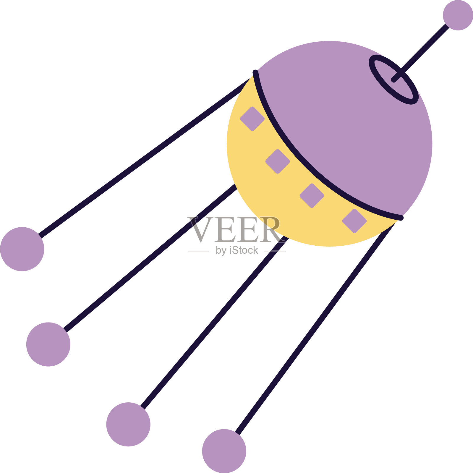 空间站空间飞行孤立图标设计元素图片