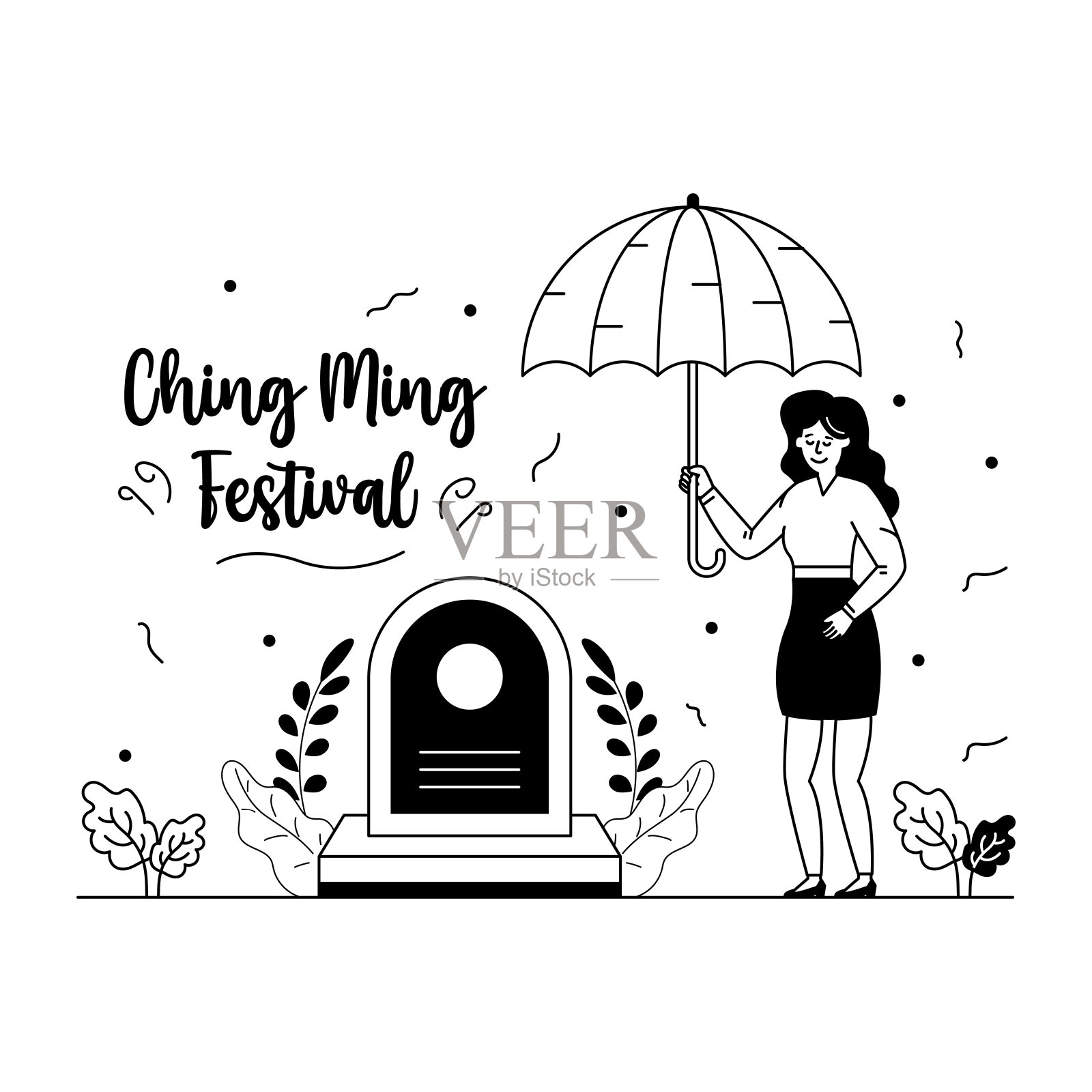 墓地插画图片素材