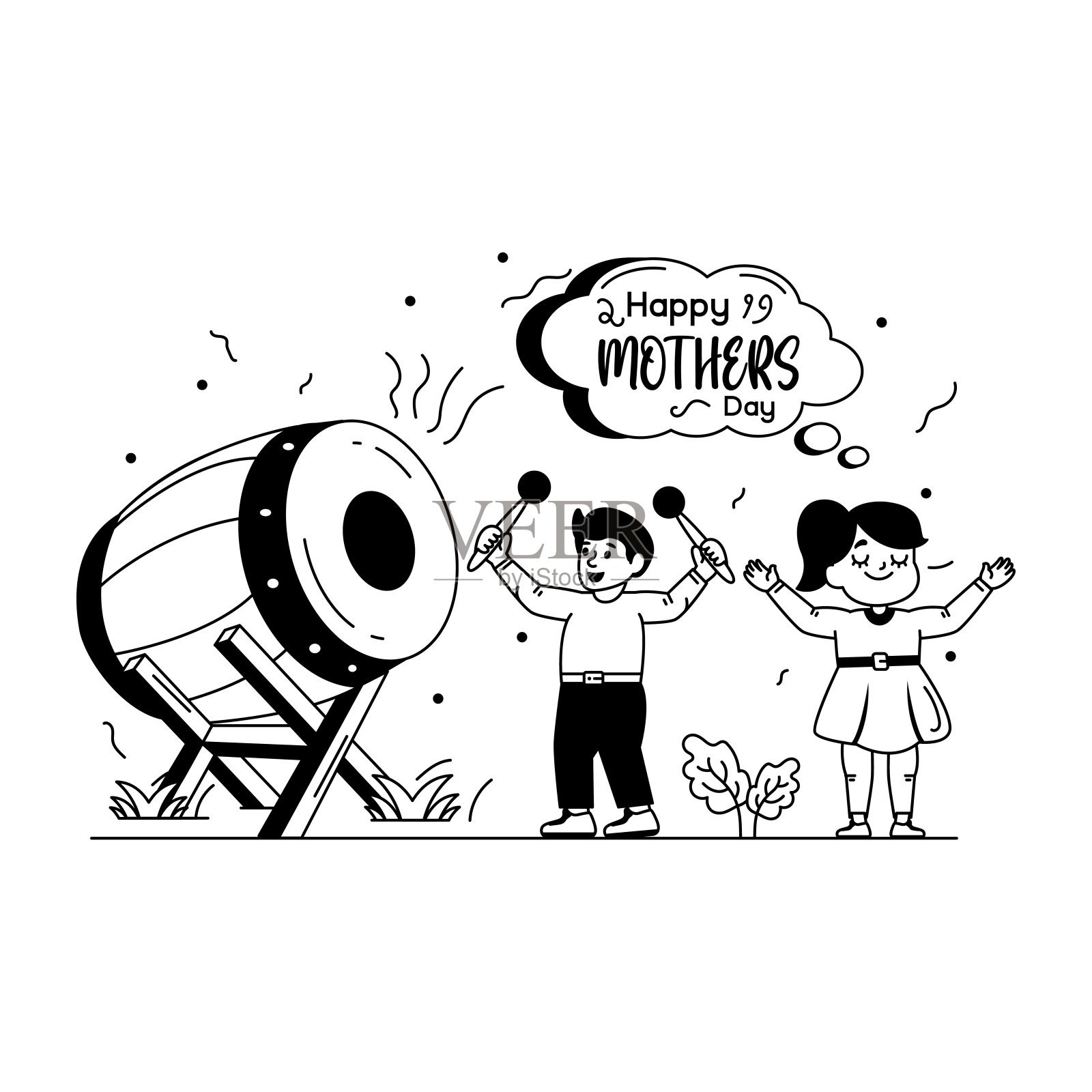 母亲一天板插画图片素材