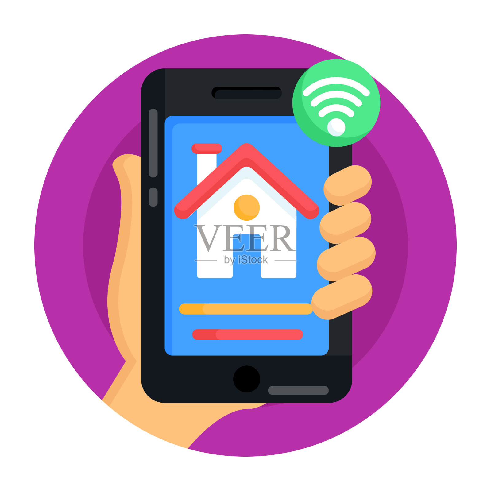 智能家居的应用插画图片素材