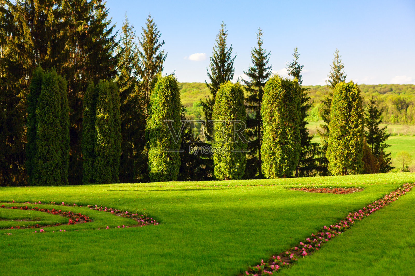 春天的正式花园照片摄影图片