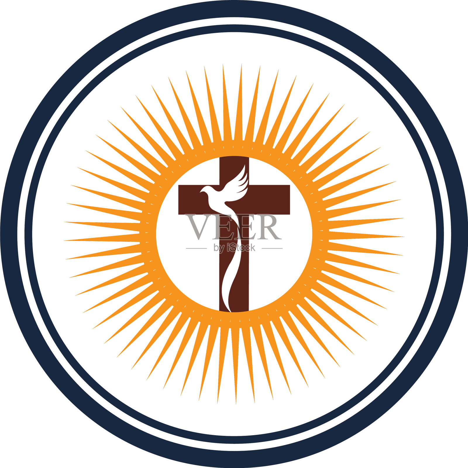 白色背景下十字架的特写镜头插画图片素材