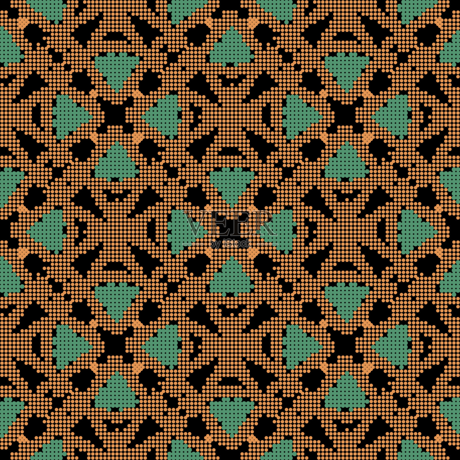 虚线无缝图案五颜六色的圆插画图片素材