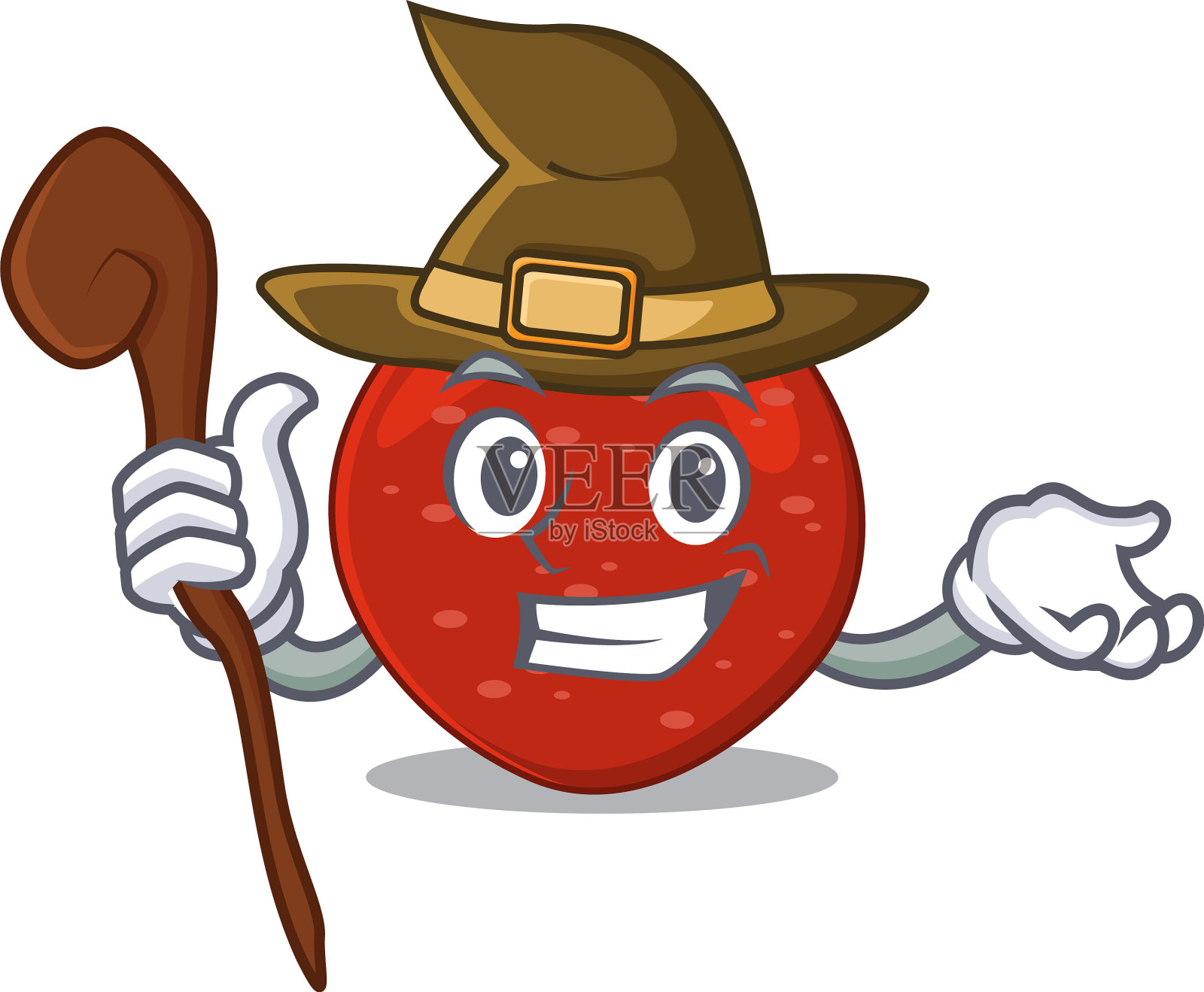 意大利辣香肠滑稽但狡猾的女巫卡通人物插画图片素材