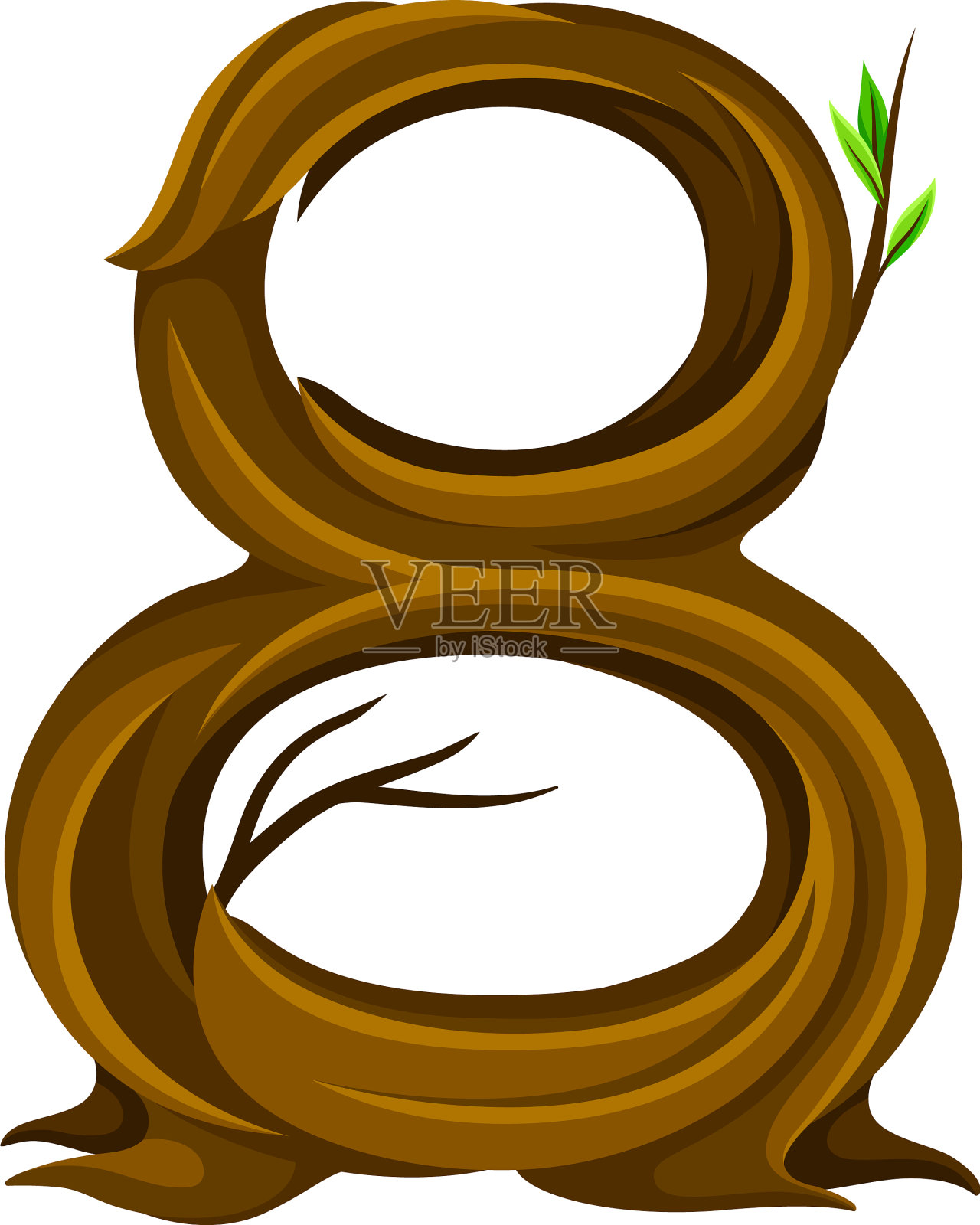 八号木本，由树枝排列而成设计元素图片