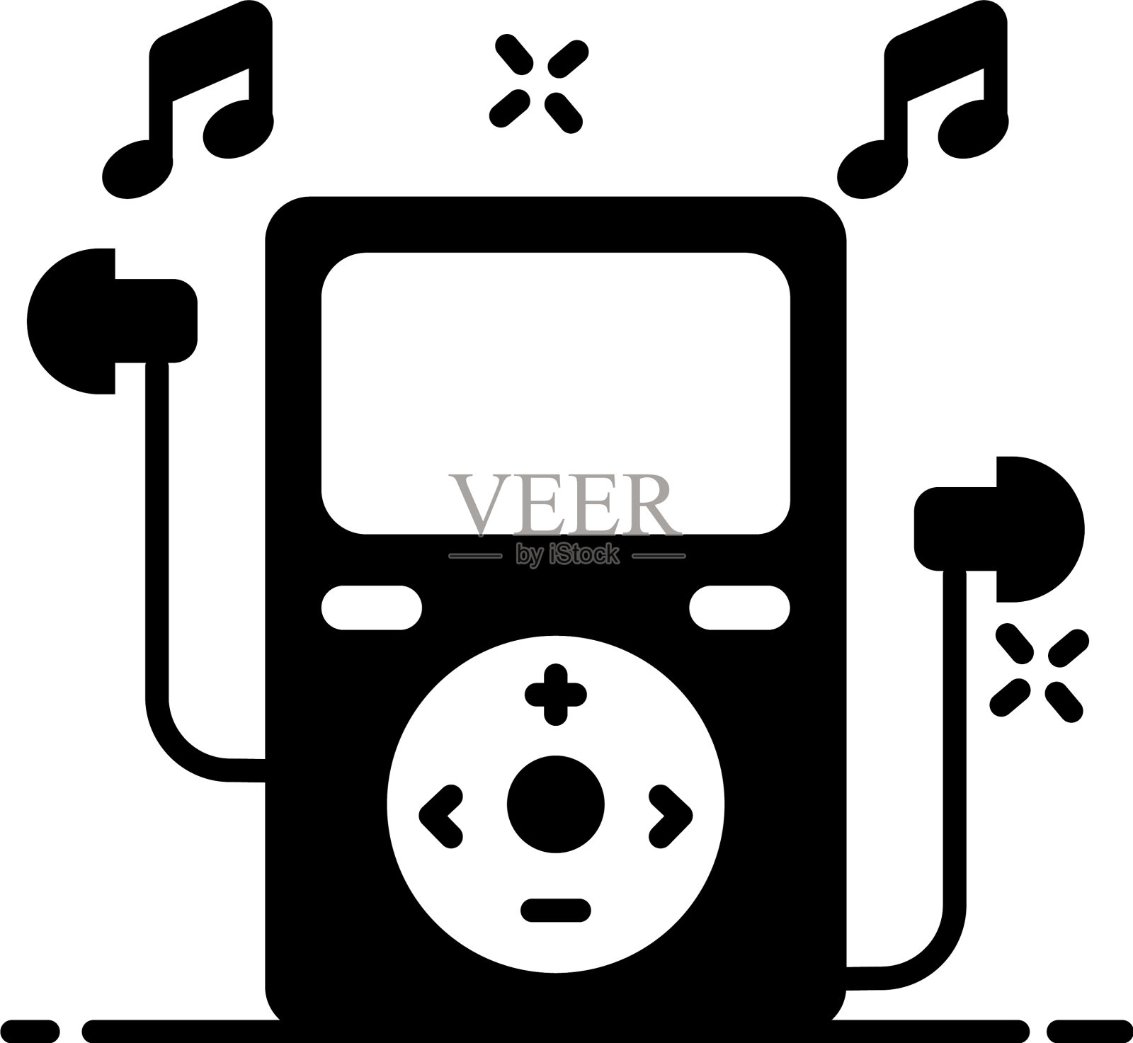 便携式音乐播放器插画图片素材