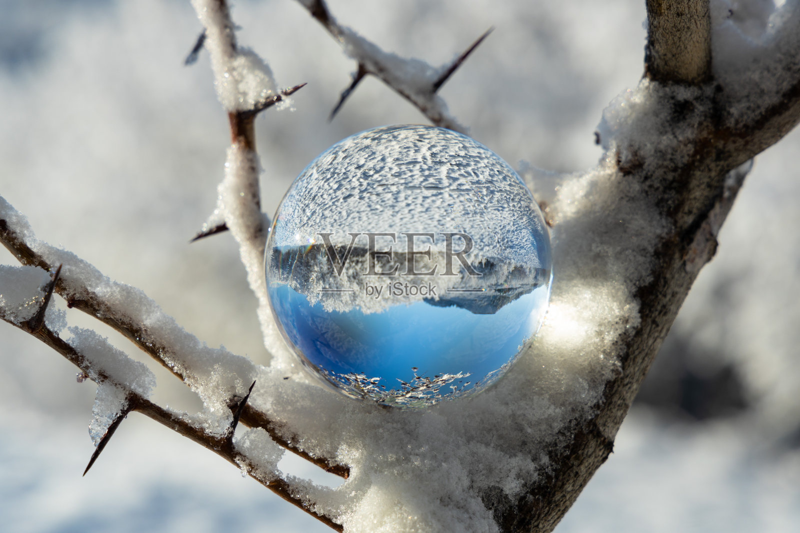 雪中的抽象球照片摄影图片