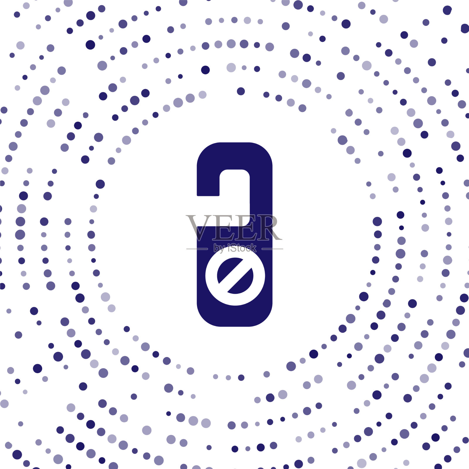 蓝色请勿打扰图标隔离在白色插画图片素材