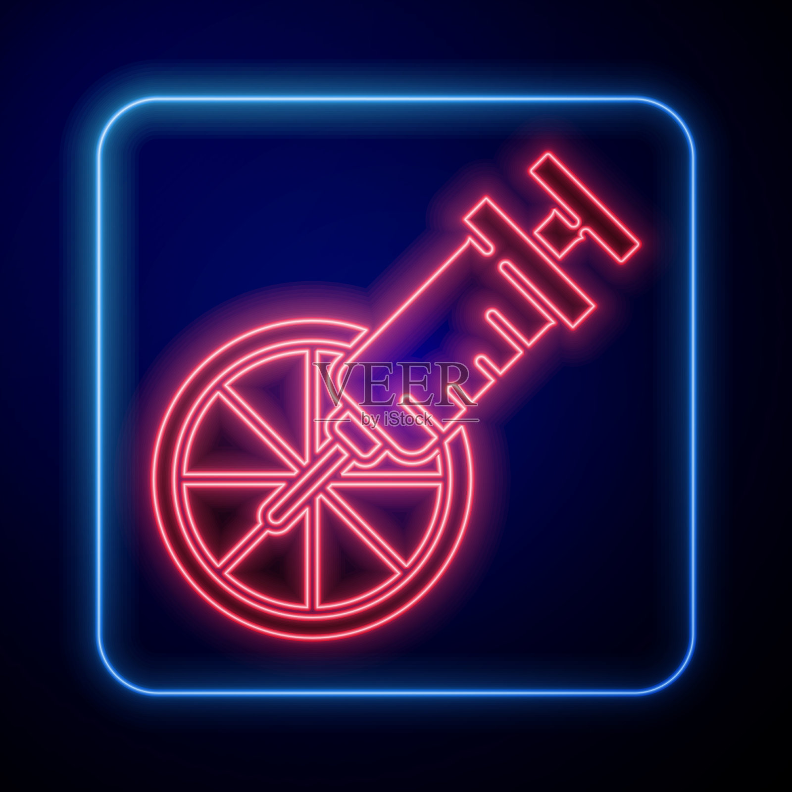 发光的霓虹灯转基因柑橘类水果插画图片素材