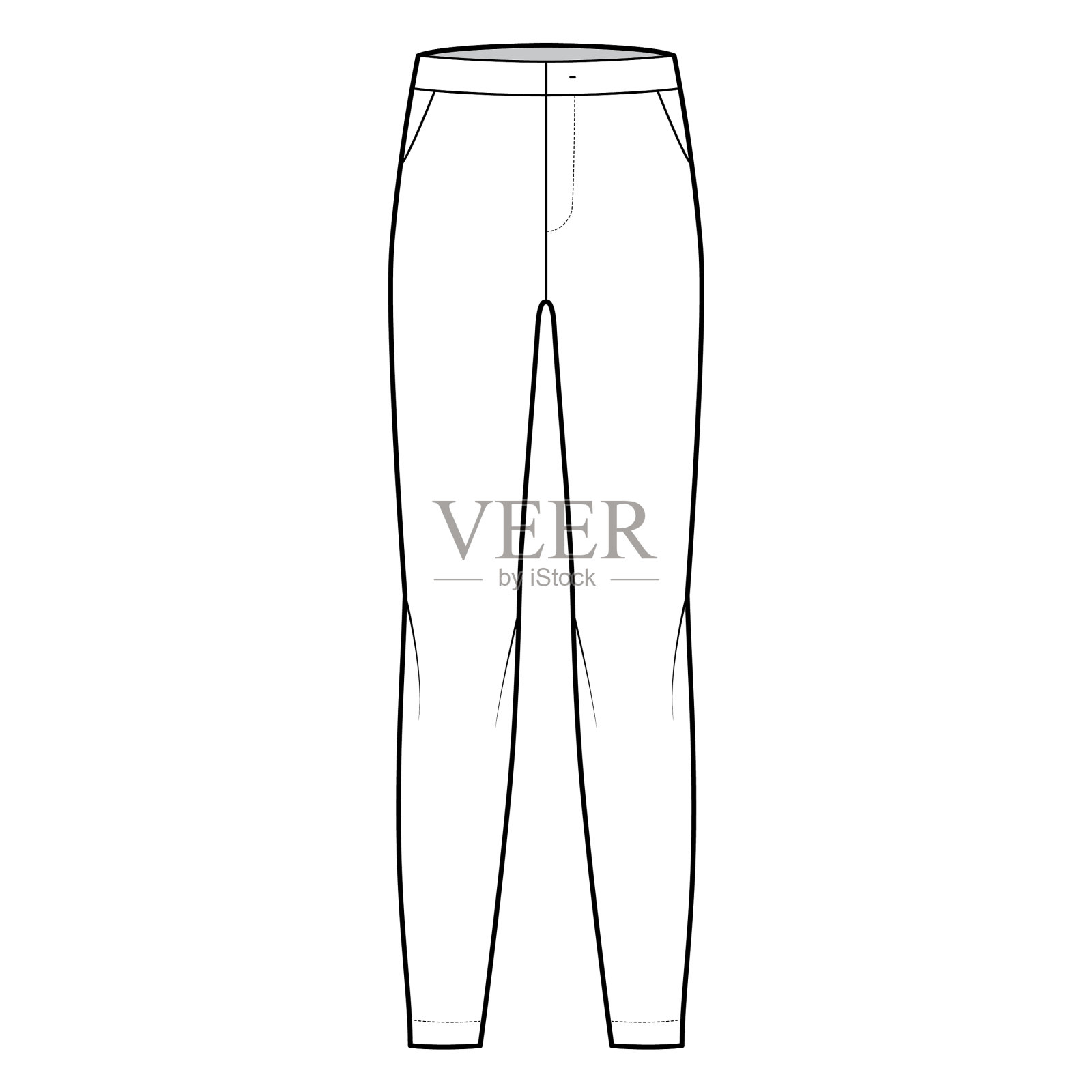 平前面的裤子技术时尚插画图片素材