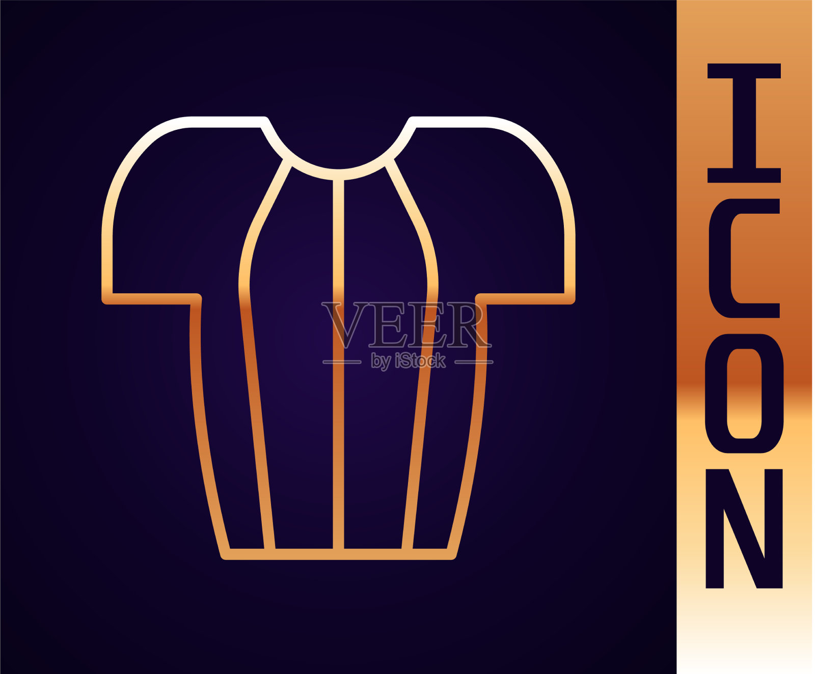 黄金线自行车t恤图标孤立在黑色插画图片素材