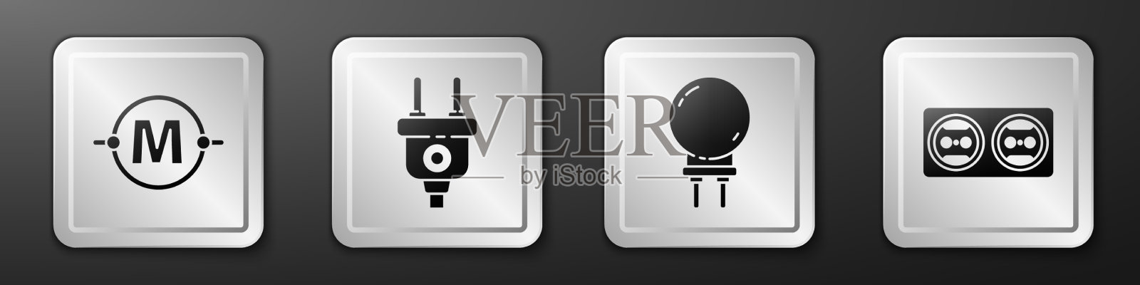 设置电路方案电插头灯图标素材