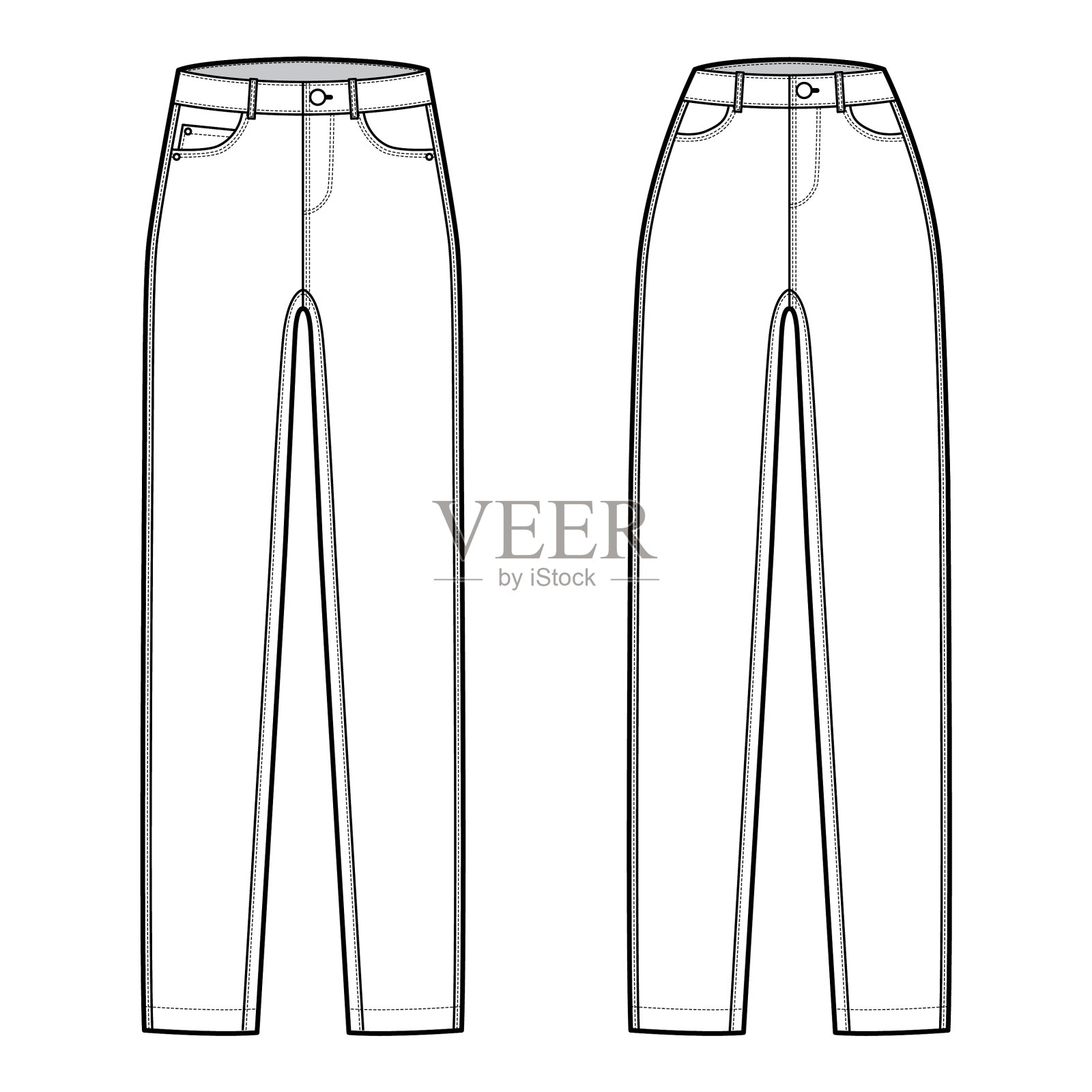 设定紧身牛仔裤牛仔裤技术时尚设计元素图片