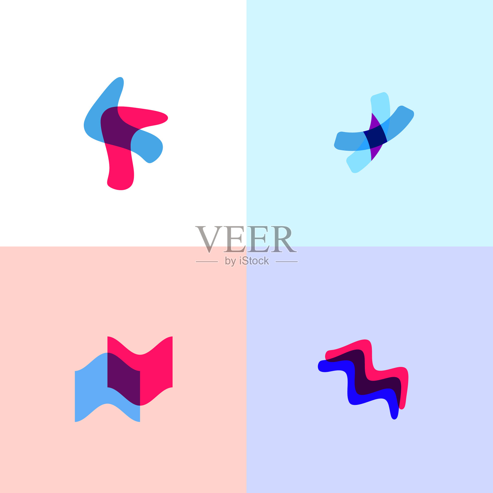 不同的抽象时尚符号为您的设计图标素材