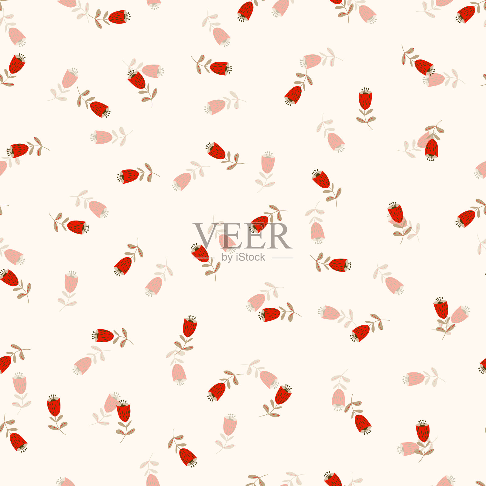 以传统民俗为基础的无缝花卉图案插画图片素材