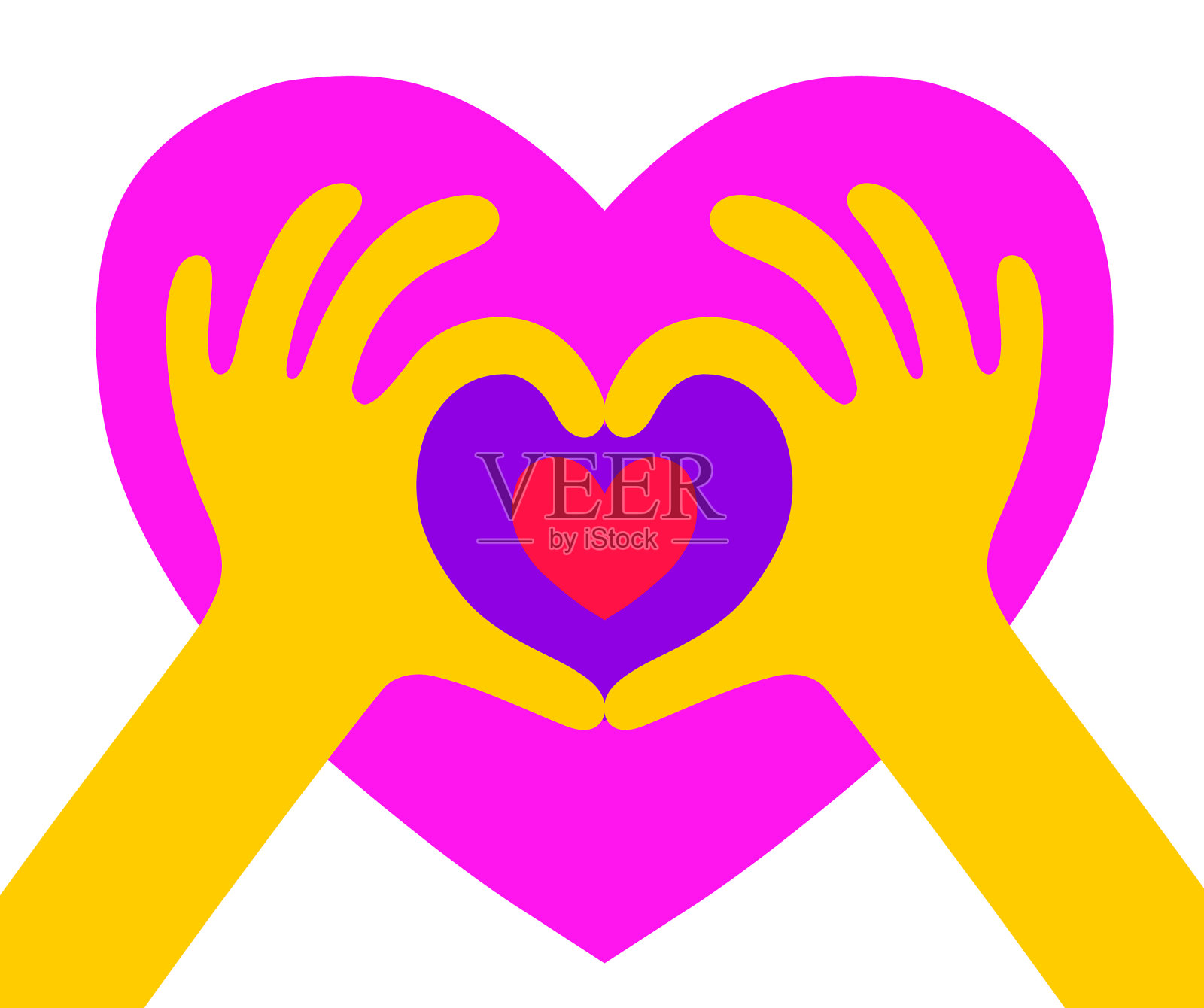 用手做成的心形插画图片素材