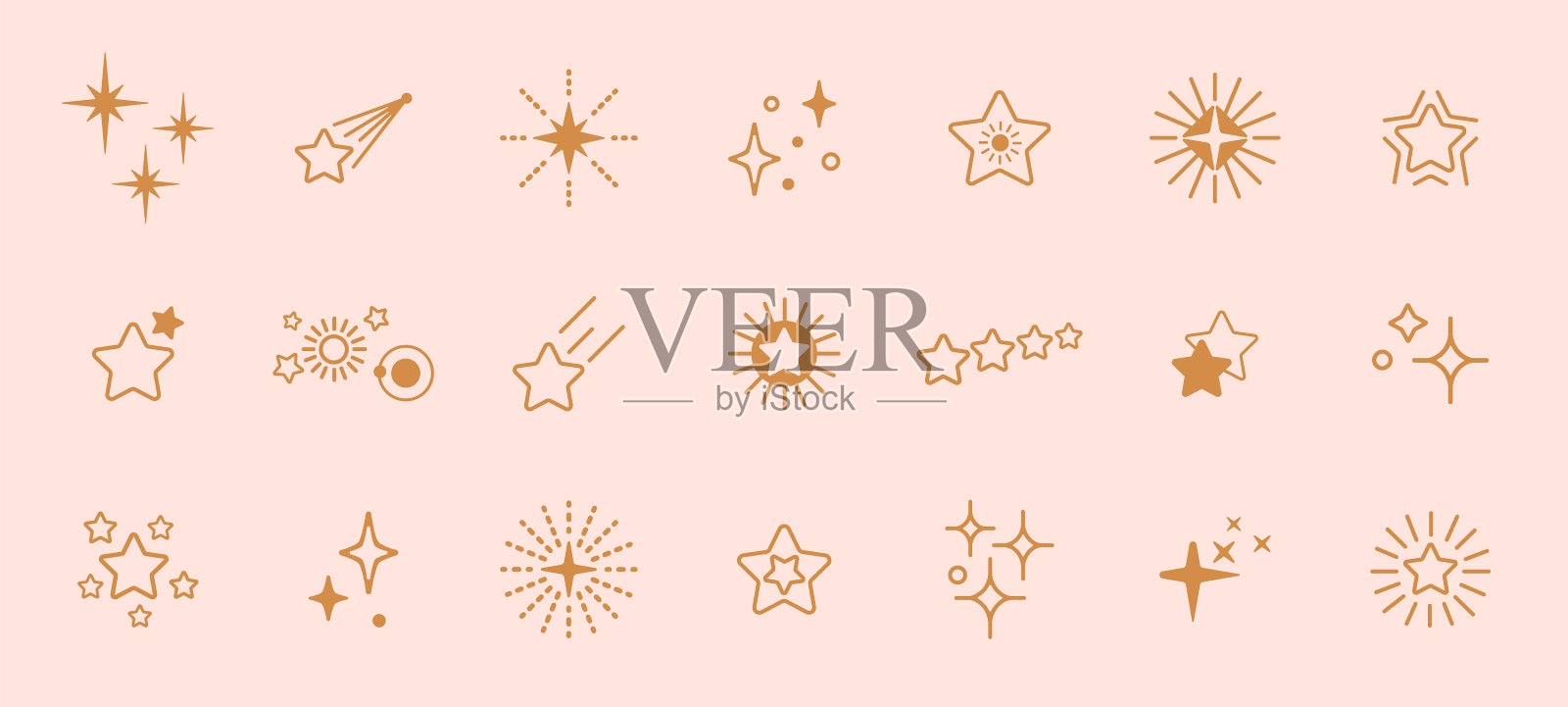 金星线艺术明星图标为标志插画图片素材