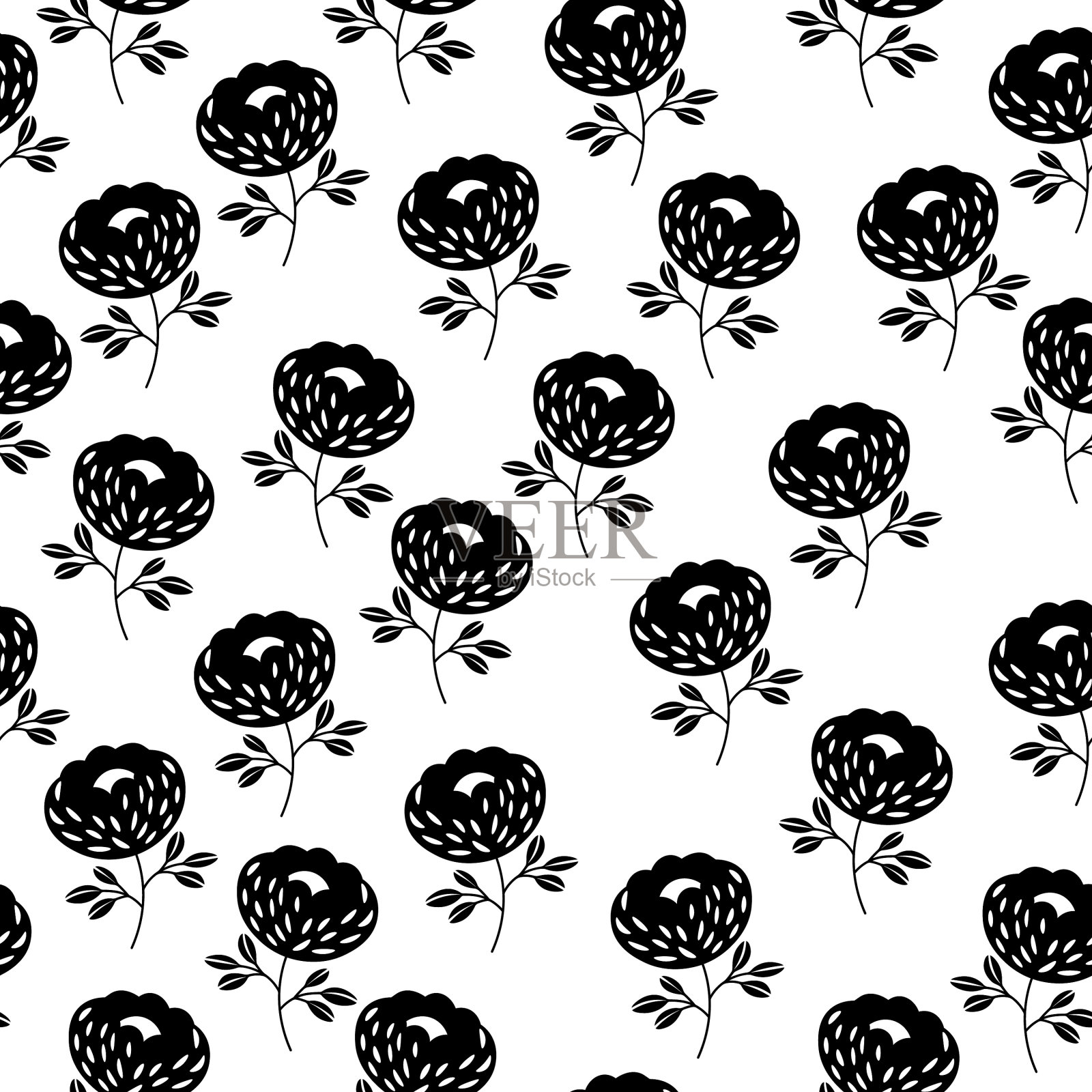 以传统民俗为基础的无缝花卉图案插画图片素材