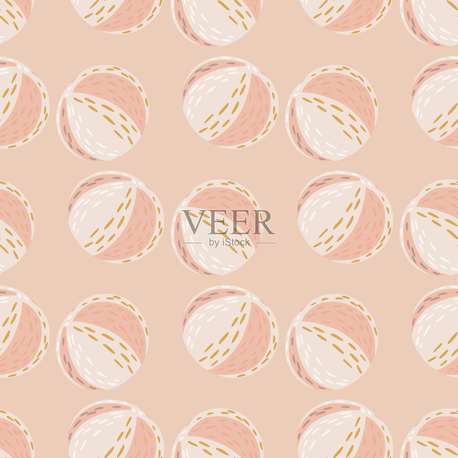 运动设计无缝图案与浅粉色插画图片素材