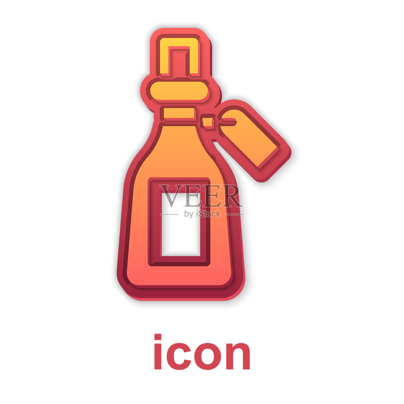 金色精油瓶图标孤立在白色图标素材