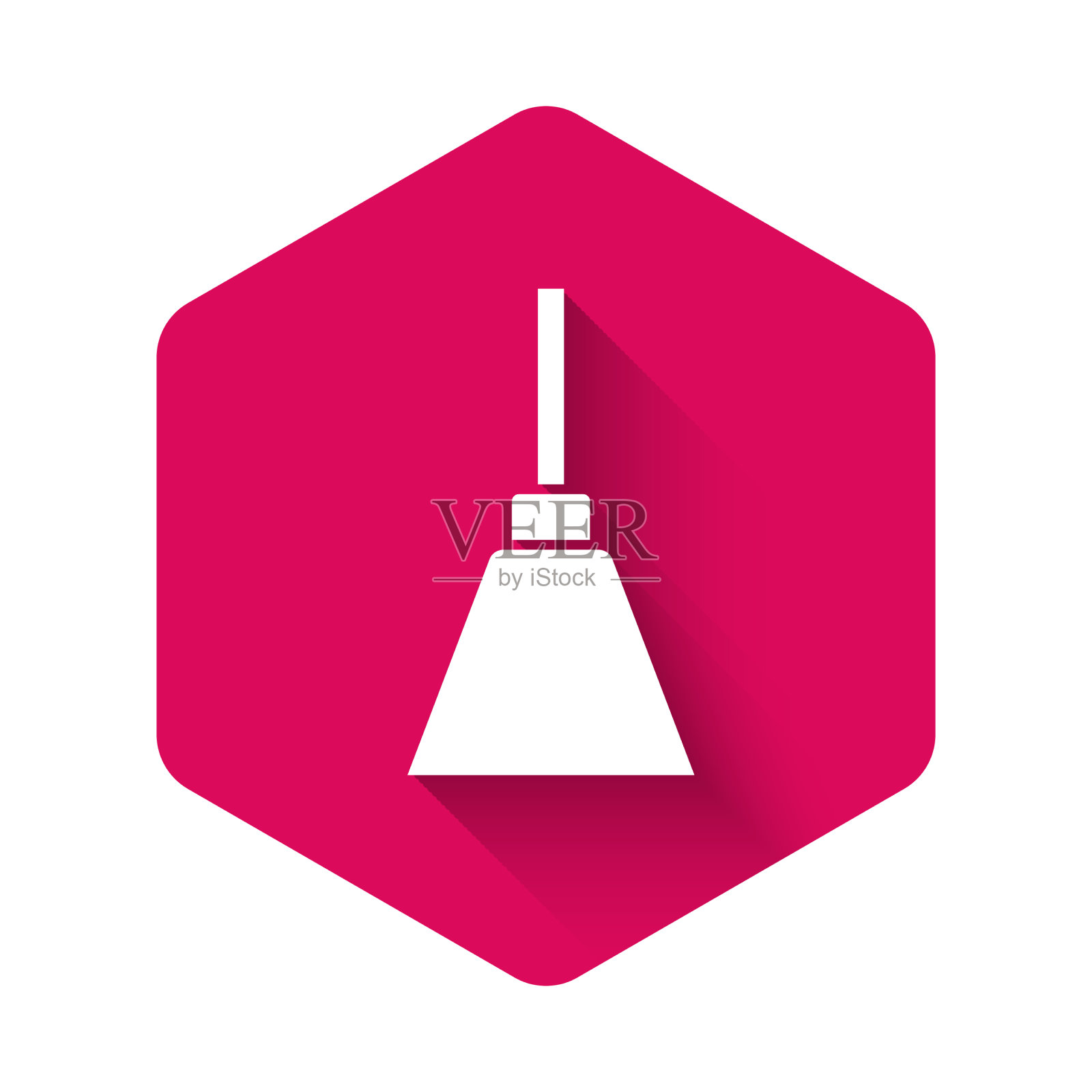 白色吊灯图标孤立与长影子图标素材