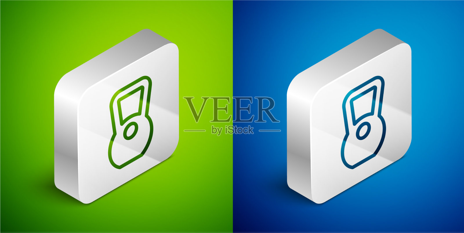 等距线壶铃图标隔离在绿色上图标素材