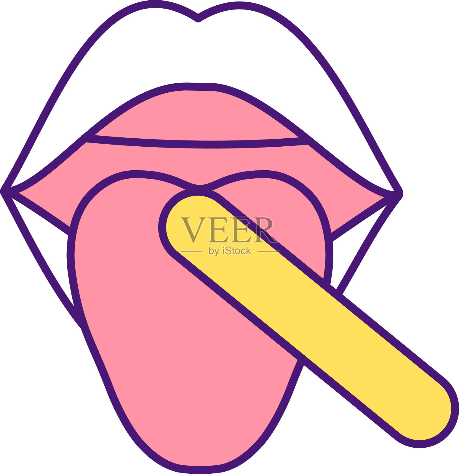 喉部检查RGB颜色图标设计元素图片