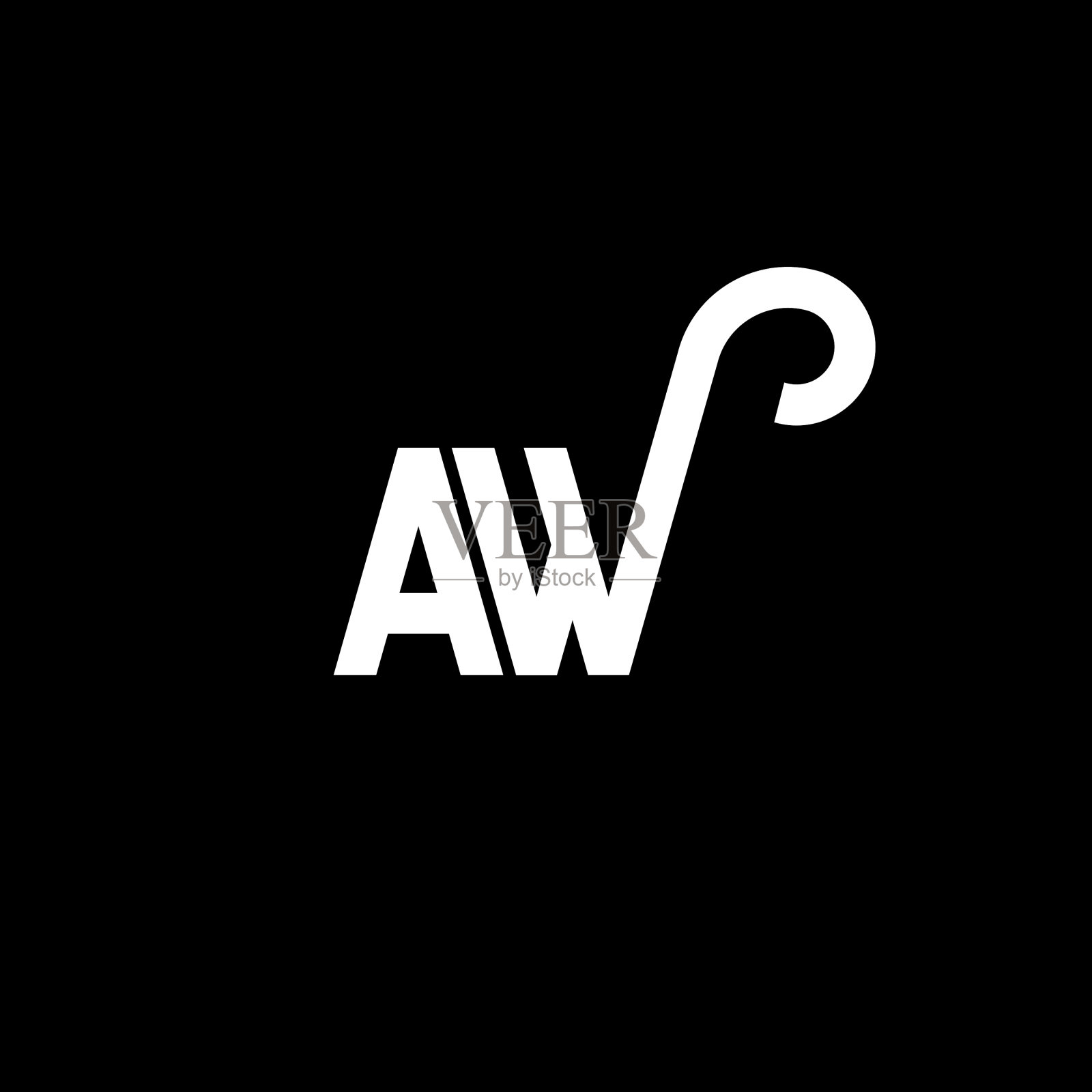 字母logo设计在黑色底纹上插画图片素材