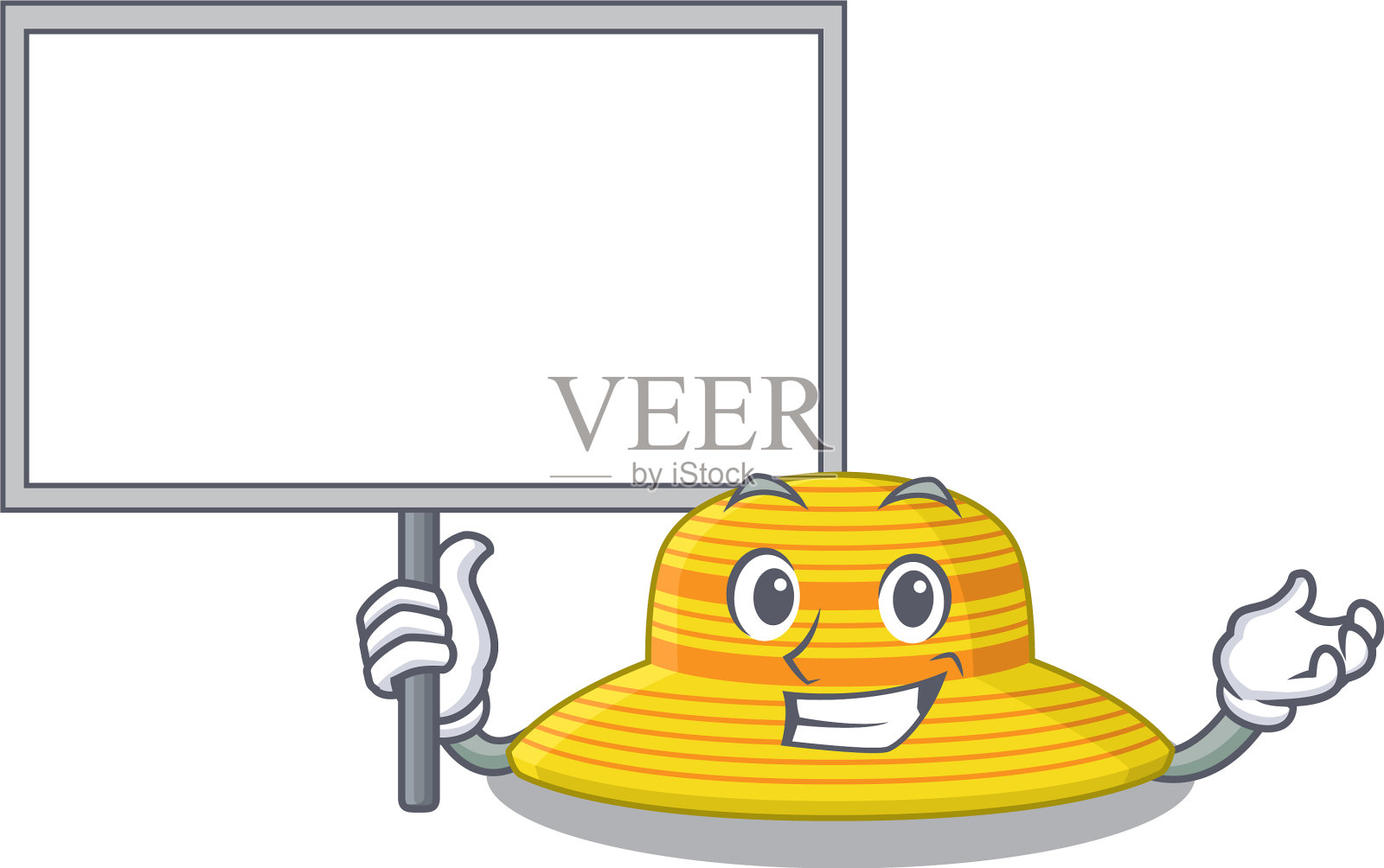 卡通图片夏季帽子吉祥物设计风格插画图片素材