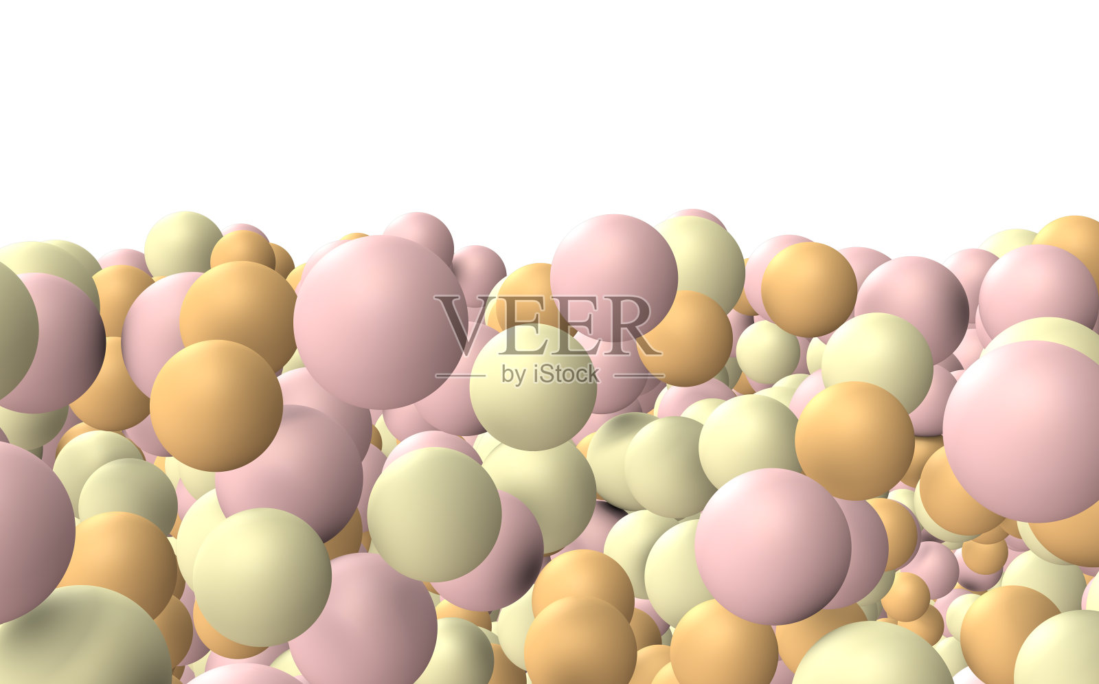 有很多稠密的淡蓝色气泡。3 d渲染。一个温暖和快乐的形象。照片摄影图片