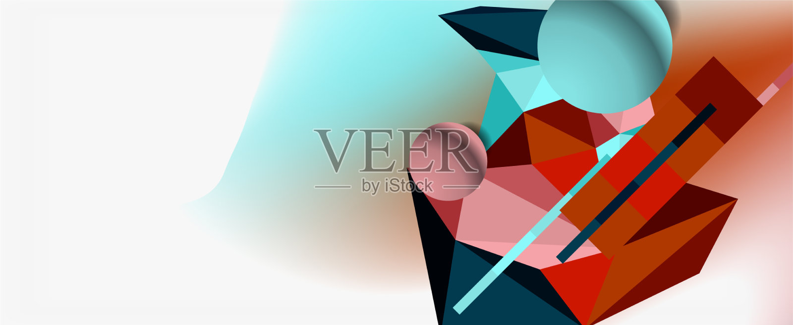 新潮的3d几何构图设计模板插画图片素材