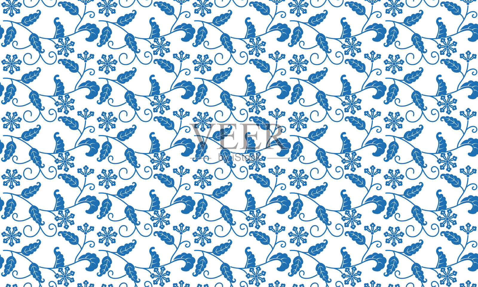 日本传统图案“CHOJIKARAKUSA”蓝色插画图片素材