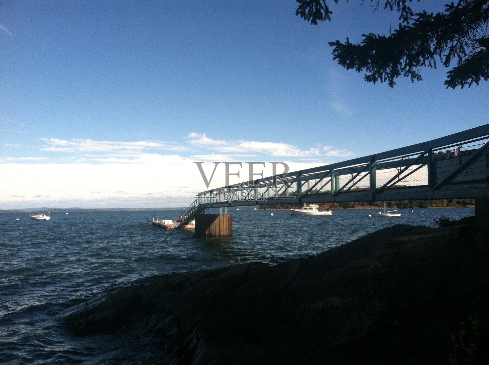 缅因州巴尔港的小码头照片摄影图片