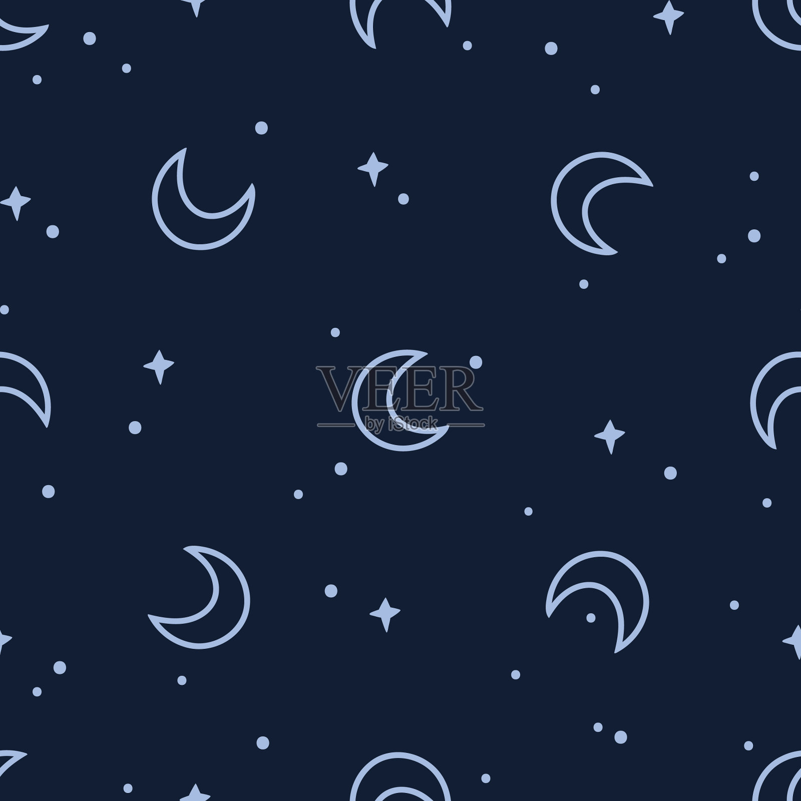 天仙黑白手画无缝插画图片素材