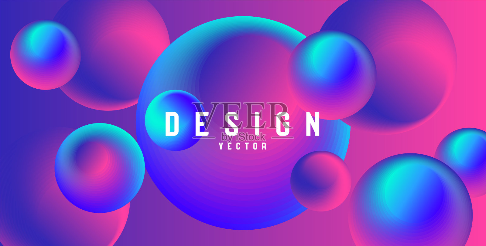 抽象的未来主义壁纸与荧光3d插画图片素材