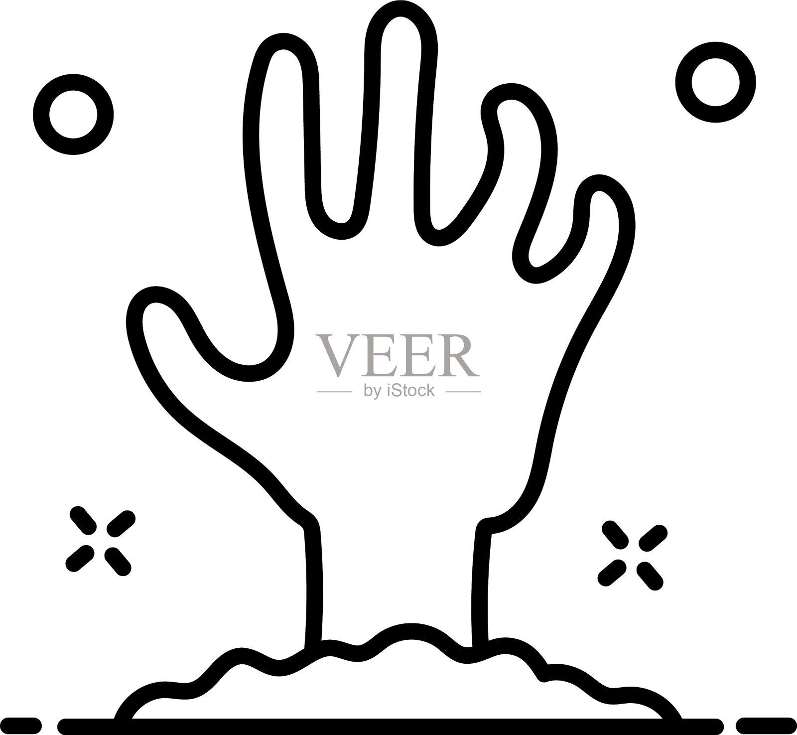 可怕的手插画图片素材