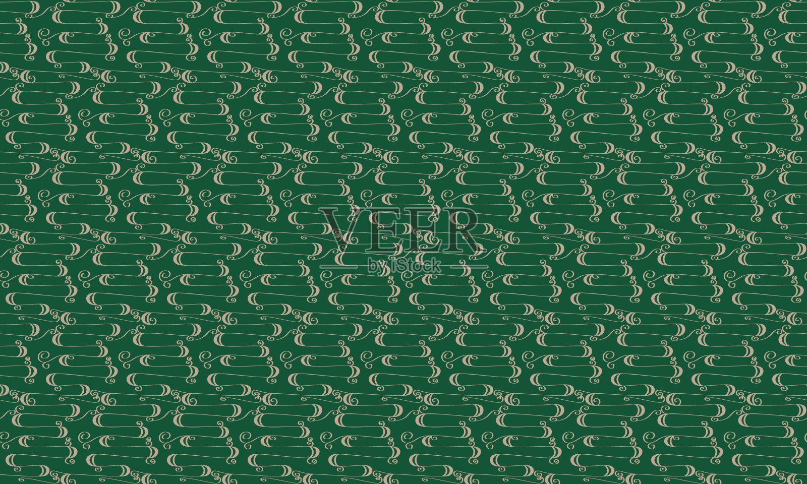 图案“龙井”绿金色插画图片素材