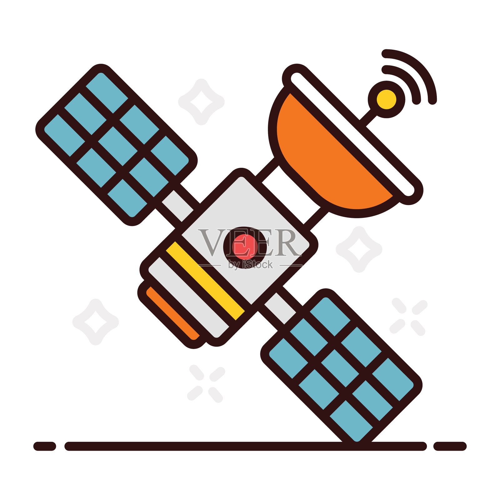 人造卫星插画图片素材