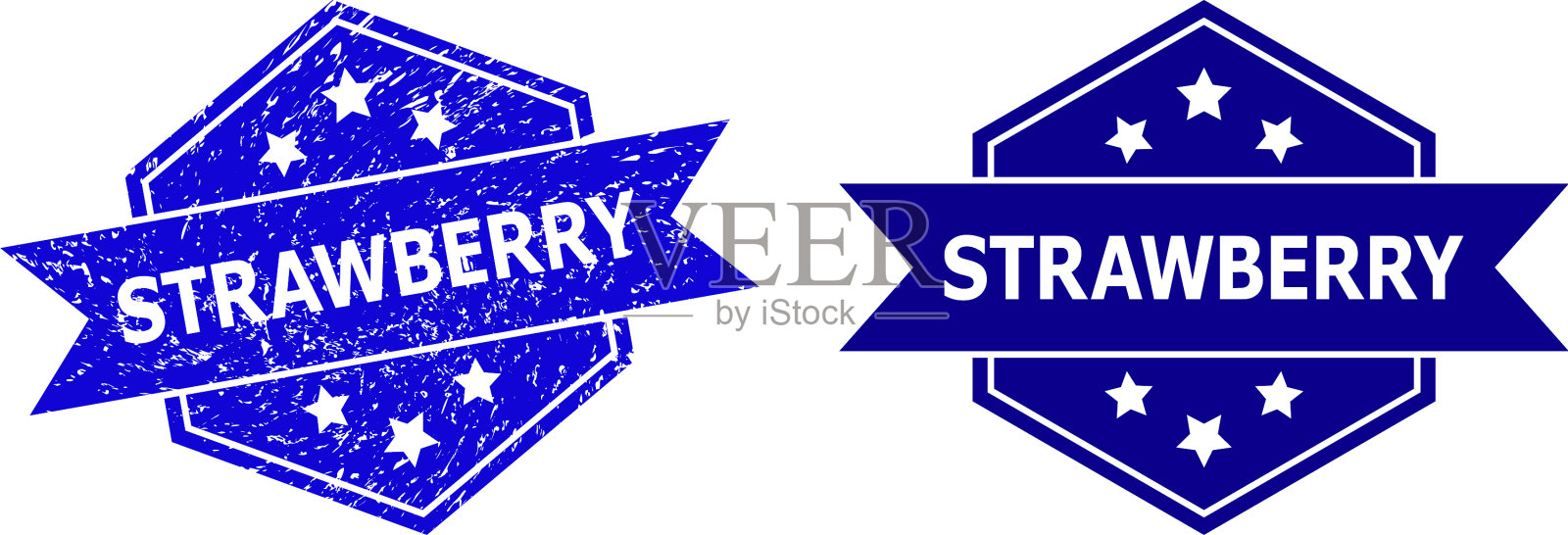 六角形草莓水印与遇险表面插画图片素材