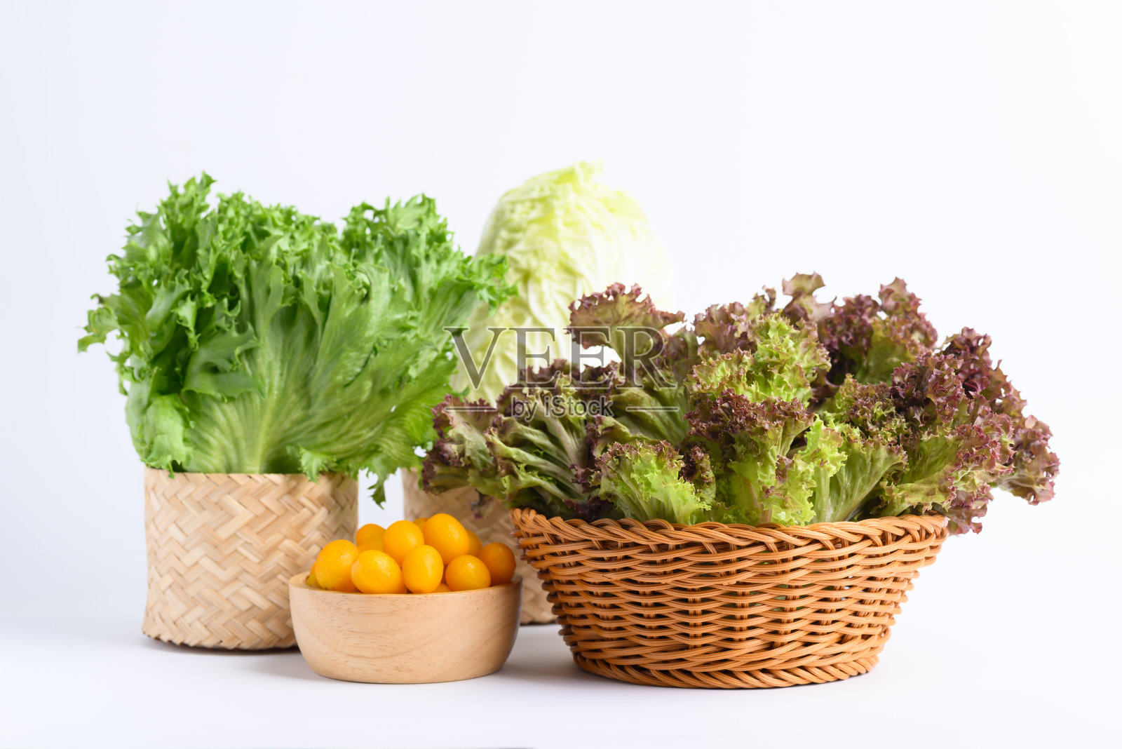 各种新鲜蔬菜，天然包装，白色背景照片摄影图片