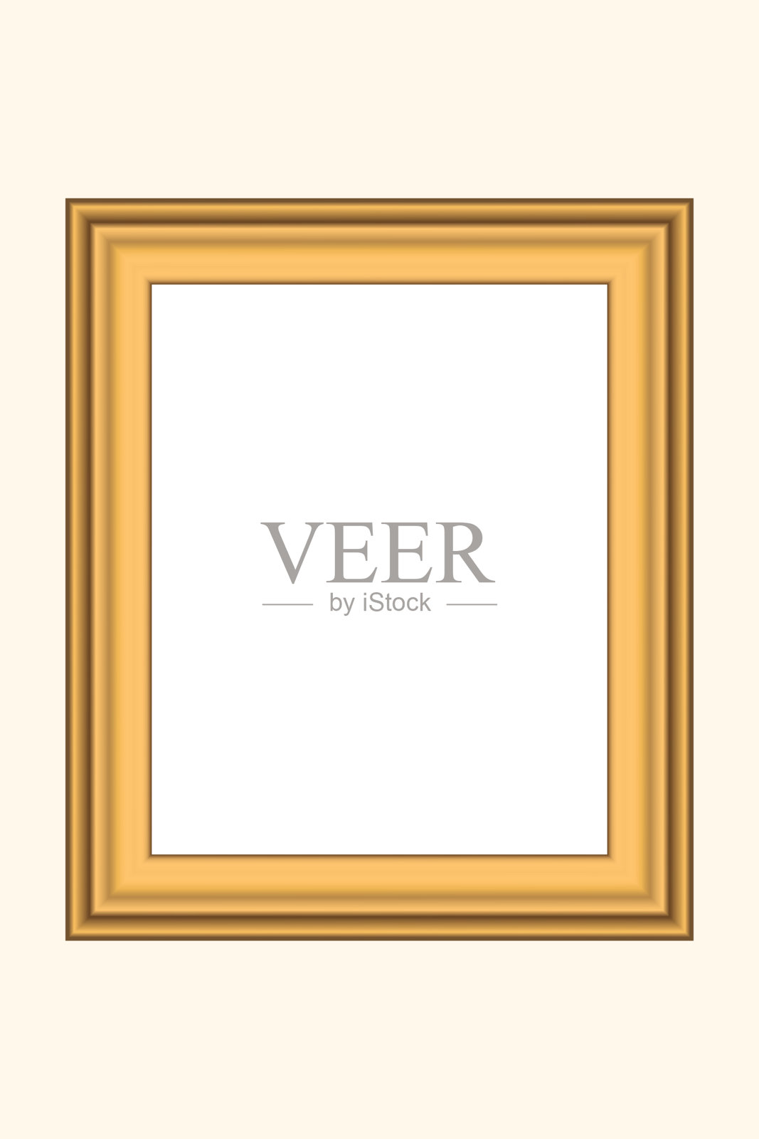 平方黄金古董木框架为您插画图片素材