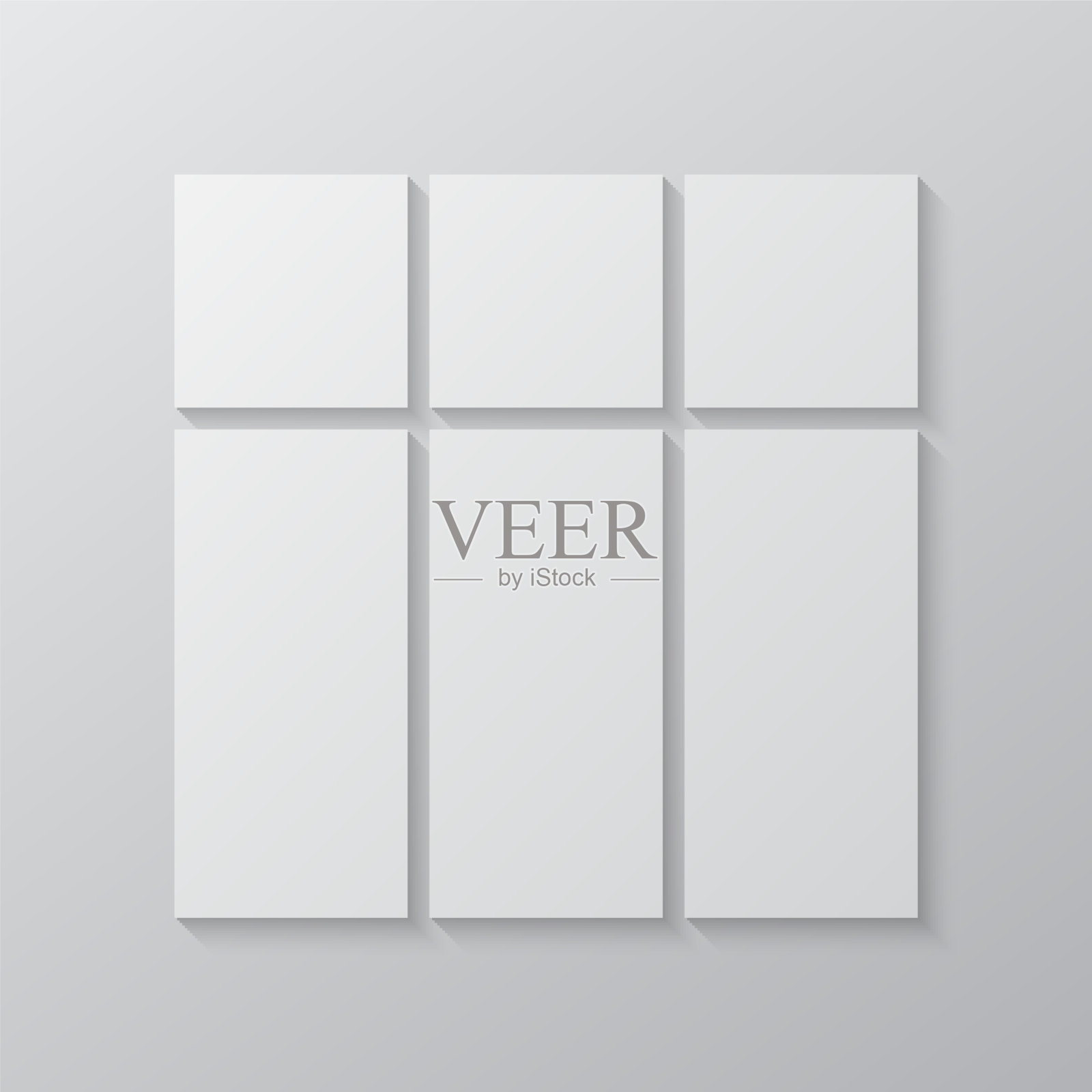 空拼贴板六张照片插画图片素材