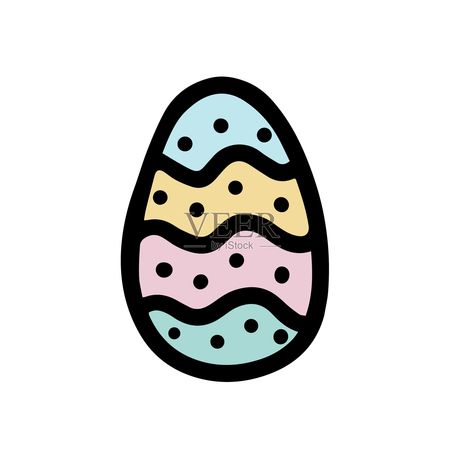 复活节彩蛋涂鸦风格彩蛋素描设计元素图片