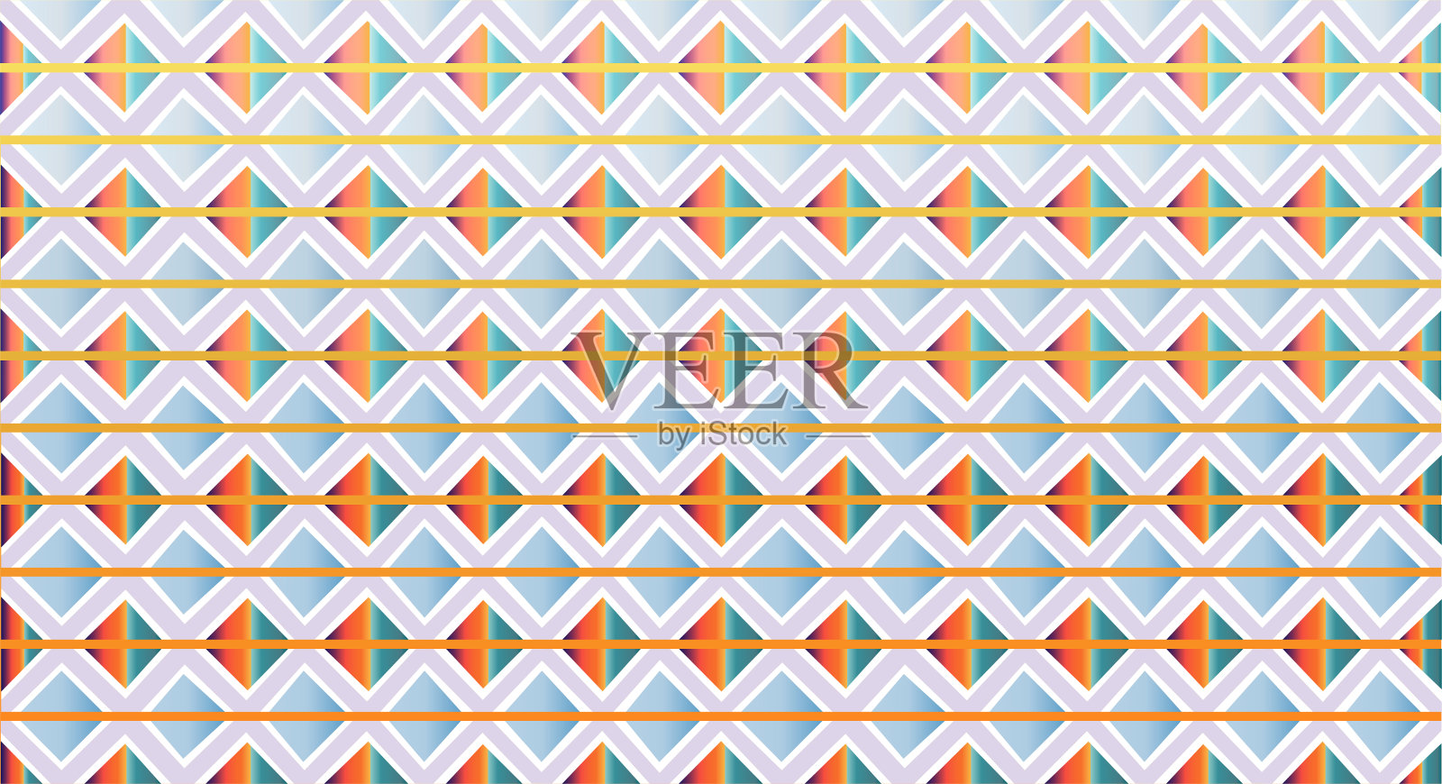 明亮的彩虹壁纸与几何图案插画图片素材