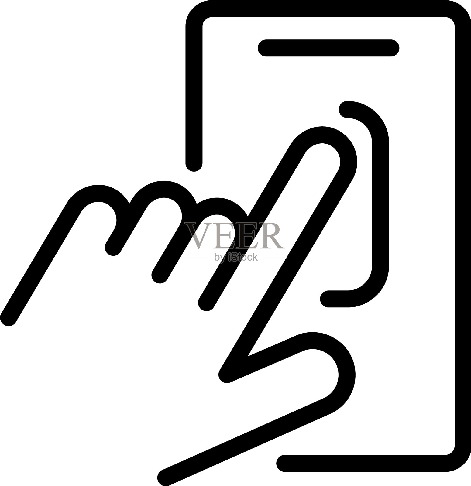 新闻feed在智能手机图标轮廓风格图标素材