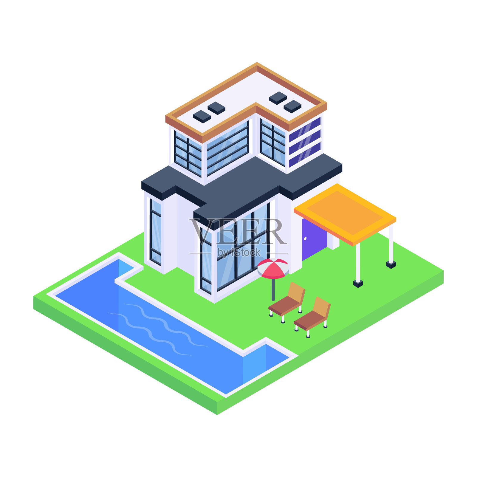 豪华的房子插画图片素材