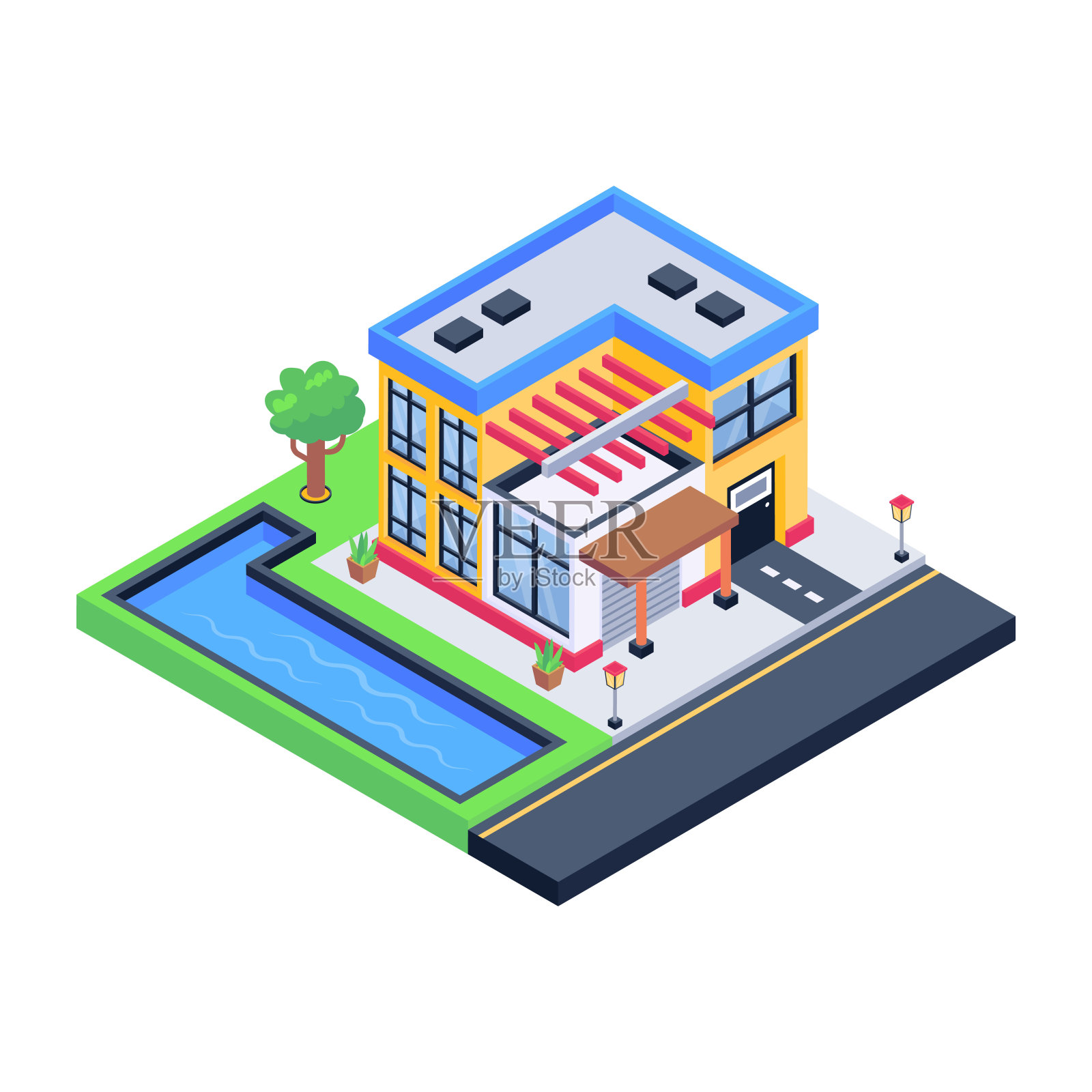 豪华的房子插画图片素材