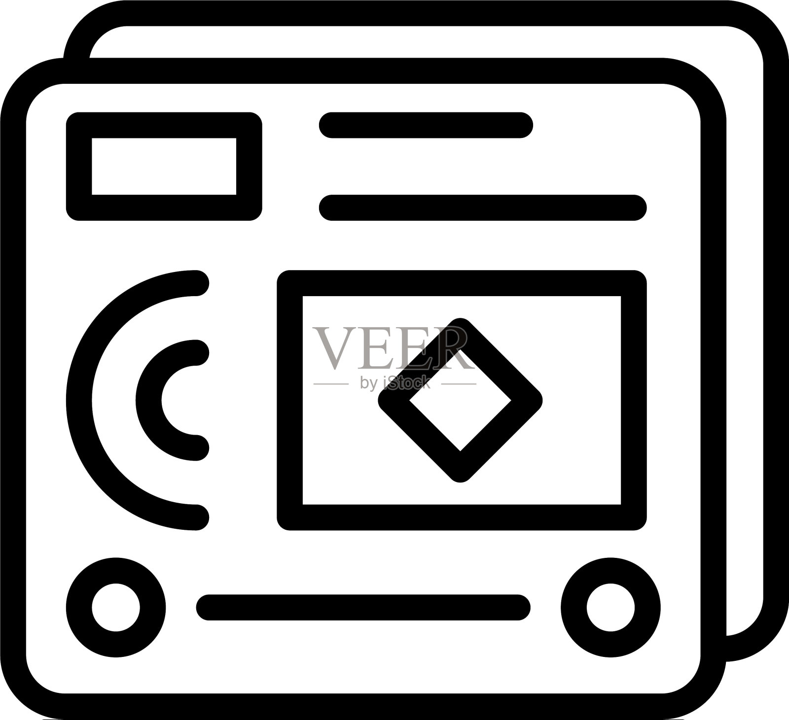 网页交互图标轮廓样式插画图片素材